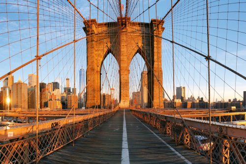 Vlies Fotótapéta - Brooklyn bridge panorama - 375x250 cm