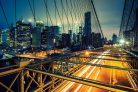 Vlies Fotótapéta - Brooklyn bridge at night - 375x250 cm