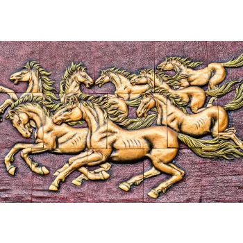   Vlies Fotótapéta - Thai style handcraft of horse - 375x250 cm