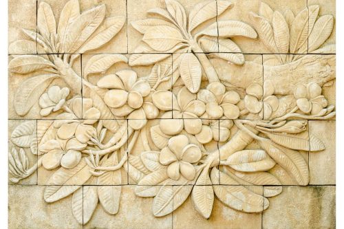 Vlies Fotótapéta - Low relief cement Thai style - 375x250 cm
