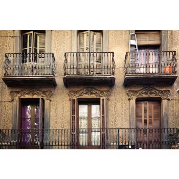 Vlies Fotótapéta - Old-fashioned balconies  - 375x250 cm