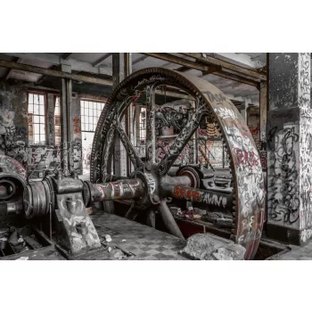   Vlies Fotótapéta - Abandoned factory interior  - 375x250 cm