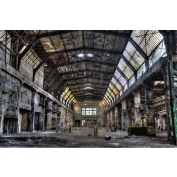 Vlies Fotótapéta - Old factory hall  - 375x250 cm