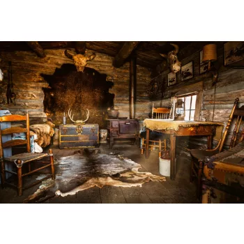 Vlies Fotótapéta - Wild west cabin interior - 375x250 cm