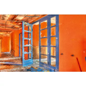 Vlies Fotótapéta - Orange corridor - 375x250 cm