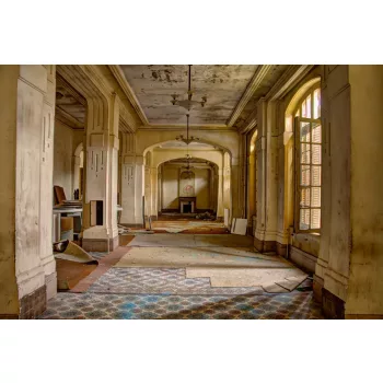 Vlies Fotótapéta - Fireplace and old walls - 375x250 cm