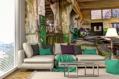 Vlies Fotótapéta - Abandoned factory - 375x250 cm