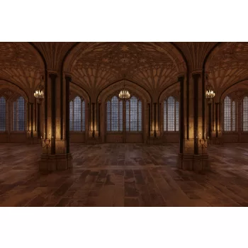 Vlies Fotótapéta - Candlelit old ballroom  - 375x250 cm