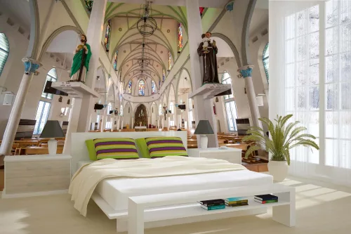 Vlies Fotótapéta - Church of Our Lady of Lourdes, Singapore - 375x250 cm