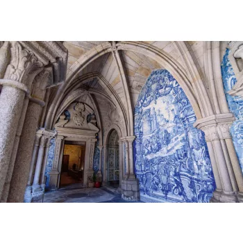   Vlies Fotótapéta - Azulejo mural, Porto Cathedral  - 375x250 cm