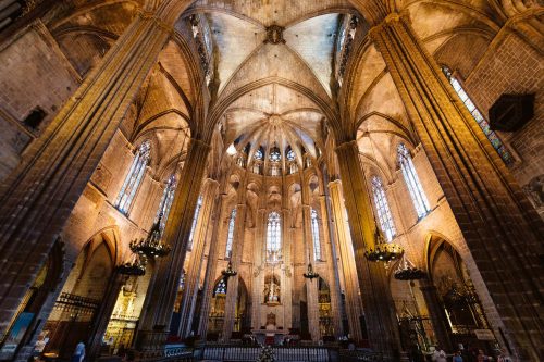 Vlies Fotótapéta - Gothic quarter of Barcelona - 375x250 cm