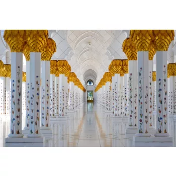 Vlies Fotótapéta - Mosque Abu Dhabi - 375x250 cm