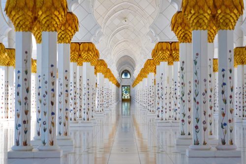 Vlies Fotótapéta - Mosque Abu Dhabi - 375x250 cm