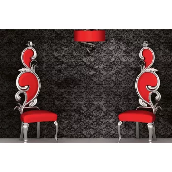 Vlies Fotótapéta - Two red chairs - 375x250 cm