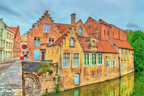 Vlies Fotótapéta - Houses in Bruges - 375x250 cm