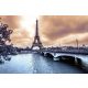 Vlies Fotótapéta - Eiffel Tower in Rainy Paris - 375x250 cm