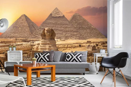 Vlies Fotótapéta - Giza Pyramids and the Sphinx - 375x250 cm