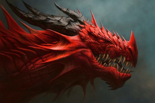 Vlies Fotótapéta - Red dragon - 375x250 cm