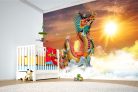 Vlies Fotótapéta - Chinese dragon at sunset - 375x250 cm