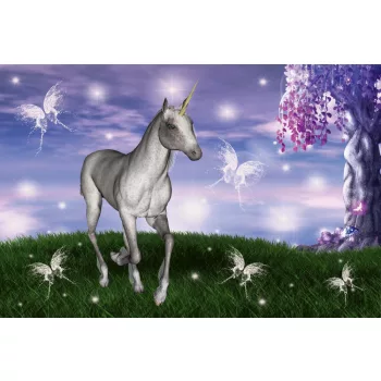 Vlies Fotótapéta - Unicorn in meadow - 375x250 cm