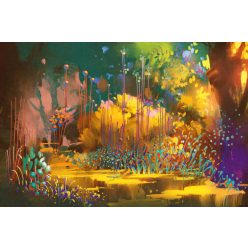   Vlies Fotótapéta - Fantasy forest with colorful plants - 375x250 cm