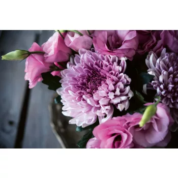 Vlies Fotótapéta - Bouquet of pink flowers - 375x250 cm