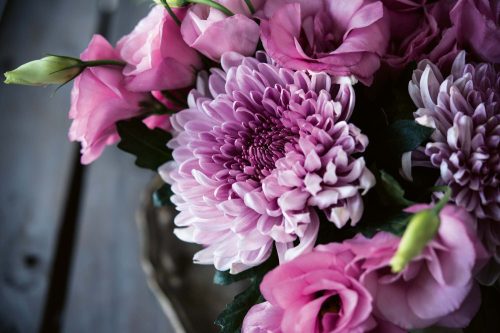 Vlies Fotótapéta - Bouquet of pink flowers - 375x250 cm