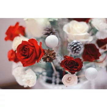 Vlies Fotótapéta - Christmas Wedding Bouquet - 375x250 cm