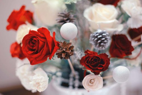 Vlies Fotótapéta - Christmas Wedding Bouquet - 375x250 cm