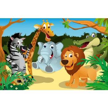 Vlies Fotótapéta - Wild african animals - 375x250 cm