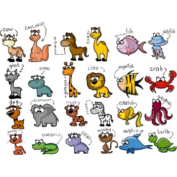   SET OF ANIMALS fotótapéta, poszter, vlies alapanyag, 375x250 cm