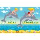 Vlies Fotótapéta - Children and dolphin - 375x250 cm
