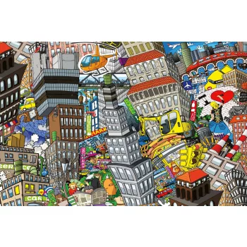 Vlies Fotótapéta - City cartoon zoom - 375x250 cm