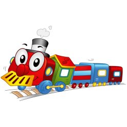 Vlies Fotótapéta - Train Mascot - 375x250 cm