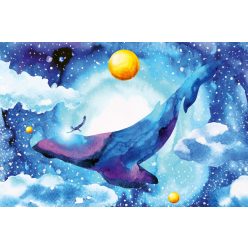 Vlies Fotótapéta - Whale in the universe - 375x250 cm