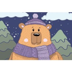 Vlies Fotótapéta - Bear in winter - 375x250 cm