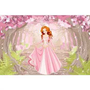 Vlies Fotótapéta - Princess on spring forest - 375x250 cm