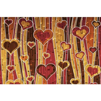 Vlies Fotótapéta - Romantic hearts - 375x250 cm