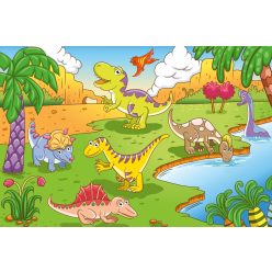 Vlies Fotótapéta - Cute dinosaurs - 375x250 cm