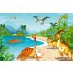 Vlies Fotótapéta - Dinosaurs on the beach - 375x250 cm