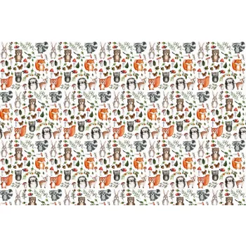 Vlies Fotótapéta - Cute woodland animals - 375x250 cm