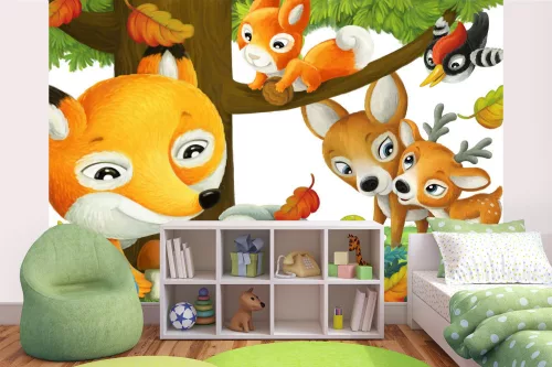 Vlies Fotótapéta - Forest animals friends - 375x250 cm