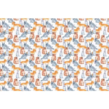   Vlies Fotótapéta - Pattern with forest animals - 375x250 cm