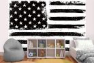 Vlies Fotótapéta - American Flag in Black and White - 375x250 cm