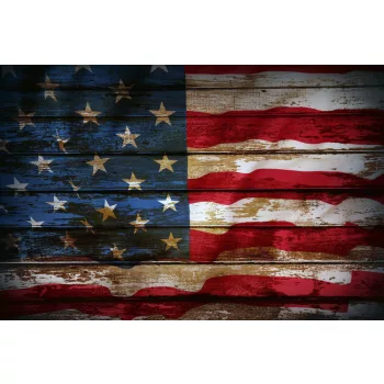 Vlies Fotótapéta - American Flag ob Boards - 375x250 cm