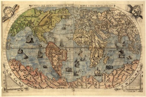 Vlies Fotótapéta - Ancient Map of the World - 375x250 cm