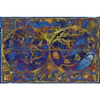 Vlies Fotótapéta - Blue Map Illustration - 375x250 cm