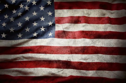 Vlies Fotótapéta - Grunge American Flag - 375x250 cm