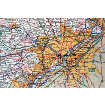 Vlies Fotótapéta - Map of Philadelhia - 375x250 cm