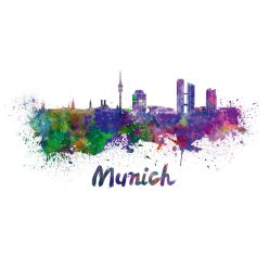 Vlies Fotótapéta - Munich Skyline - 375x250 cm